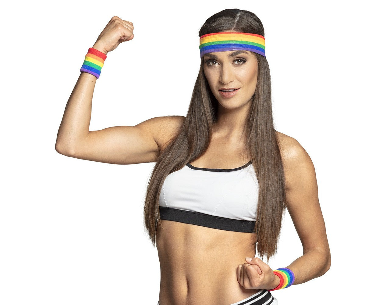 Hoofdband en polsbandjes Pride
