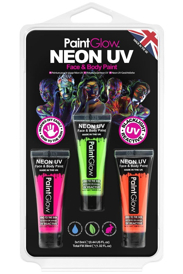 Blisterset Neon UV schmink