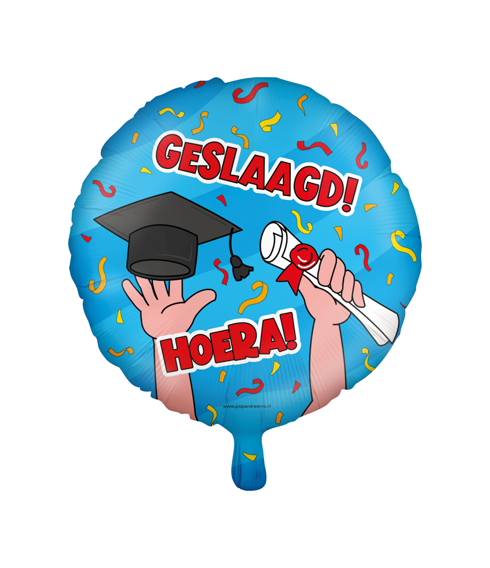 Folieballon Geslaagd cartoon