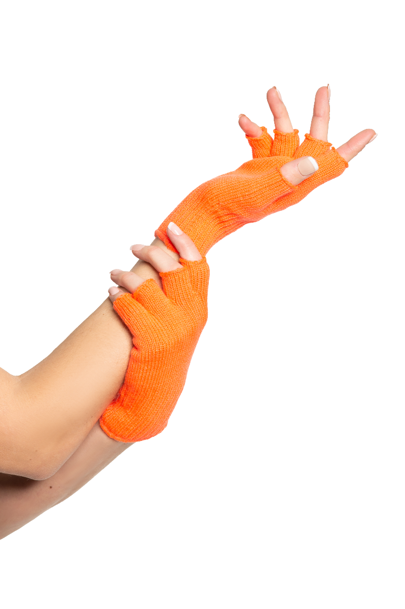 Vingerloze Handschoen Neon Oranje