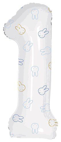 Folieballon First Birthday Nijntje blauw 1