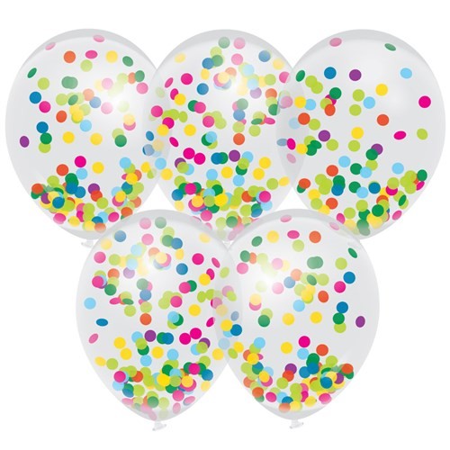 Ballon helder met multicolor Confetti