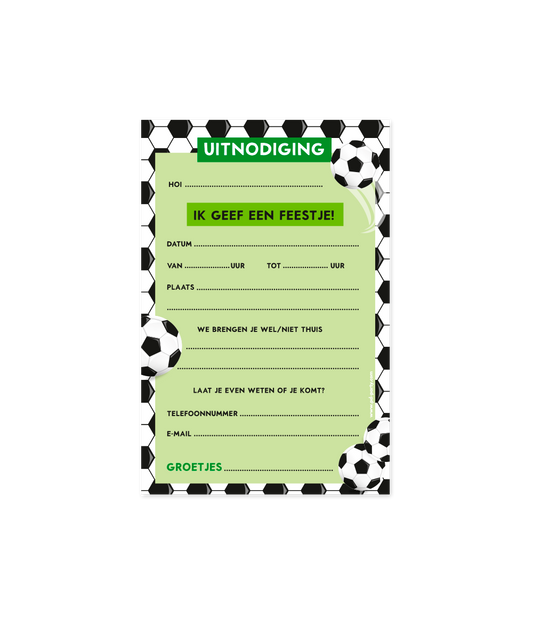 Uitnodigingskaarten Voetbal