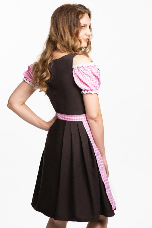 Dirndl jurk Anne-Ruth roze bruin