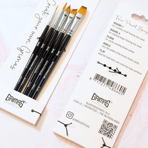 Grimas Face Paint Brush set rond vlak