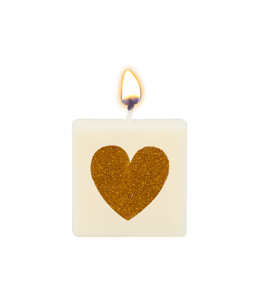 Blokkaarsje Hartje goud