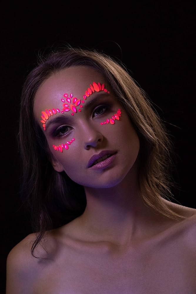 Face Jewels Pink neon UV