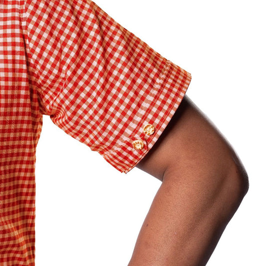 Oktoberfeest Blouse met korte mouw Oranje Wit