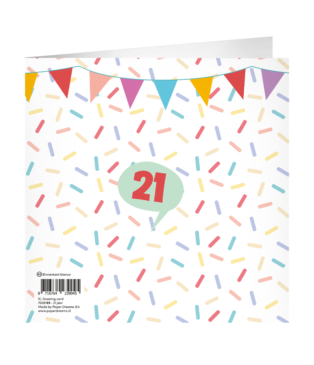Grote Verjaardagskaart 21 jaar
