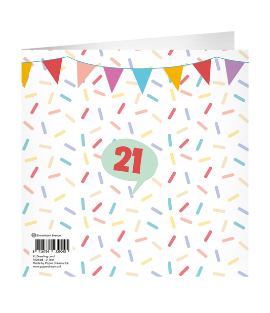 Grote Verjaardagskaart 21 jaar