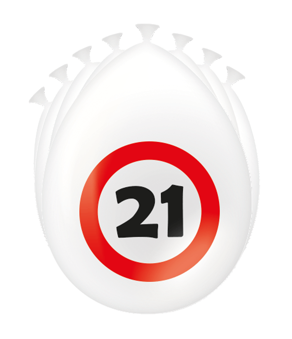 Ballonnen 21 jaar Verkeersbord