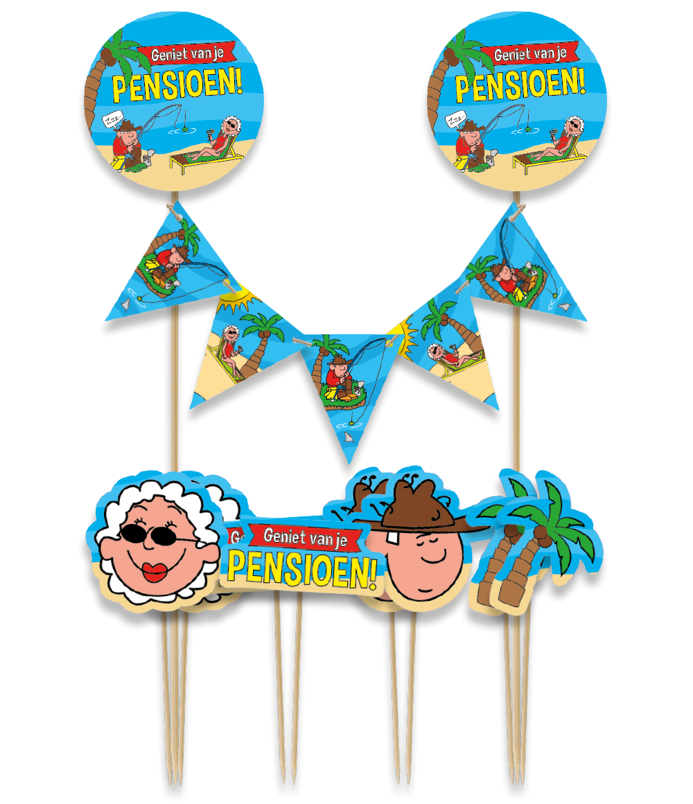 Taartdecoratie Pensioen cartoon