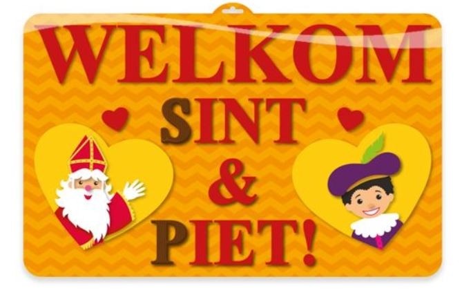 Wandbord Sint en Piet