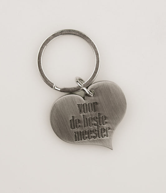 Hart sleutelhanger Meester