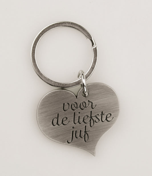 Hart sleutelhanger Juf