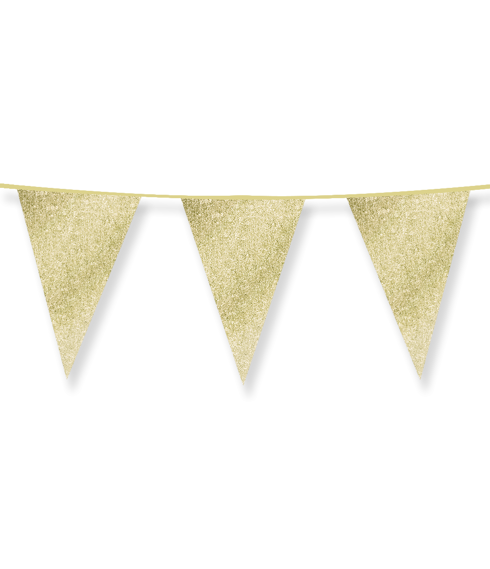 Vlaggenlijn Glitter Goud Groot