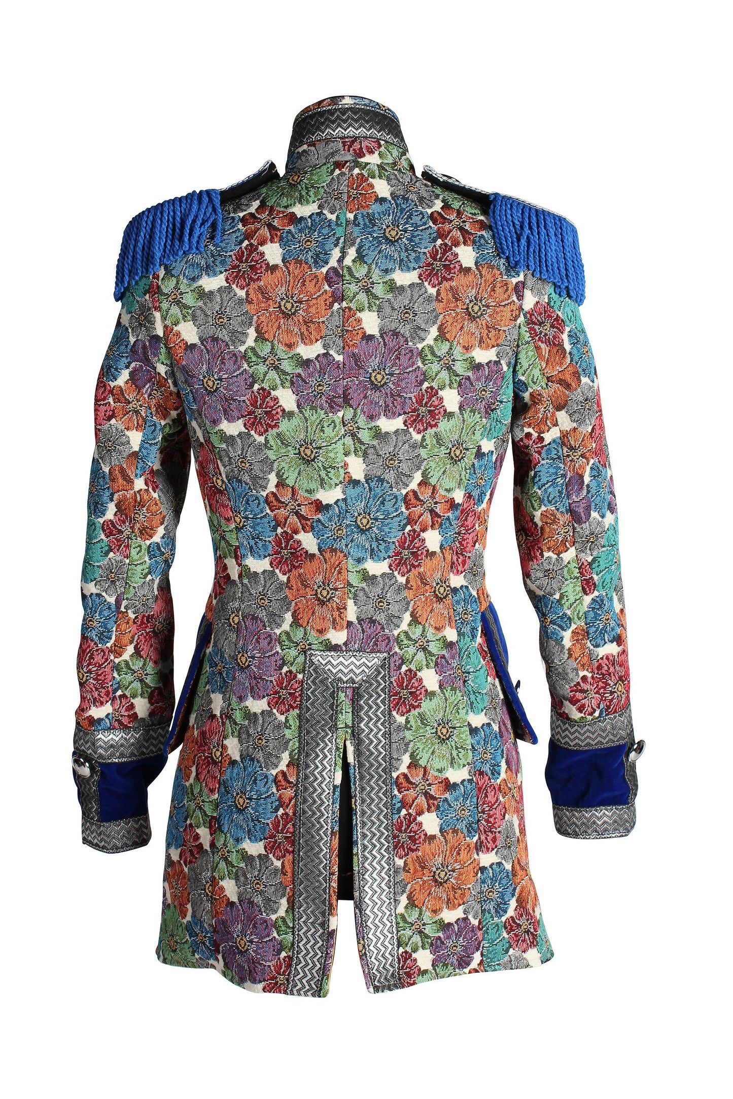 Jas Dame Rustic Flower blauw