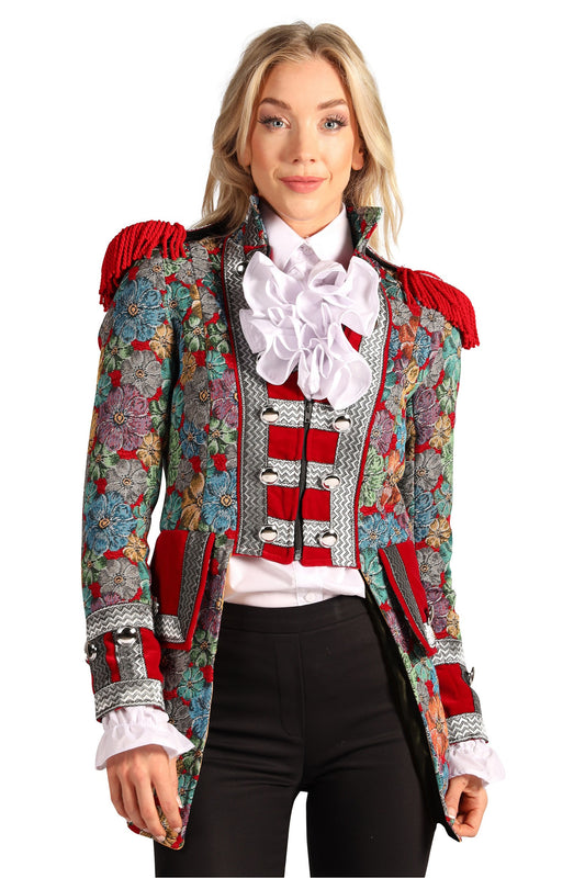 Jas Dame Rustic Flower rood