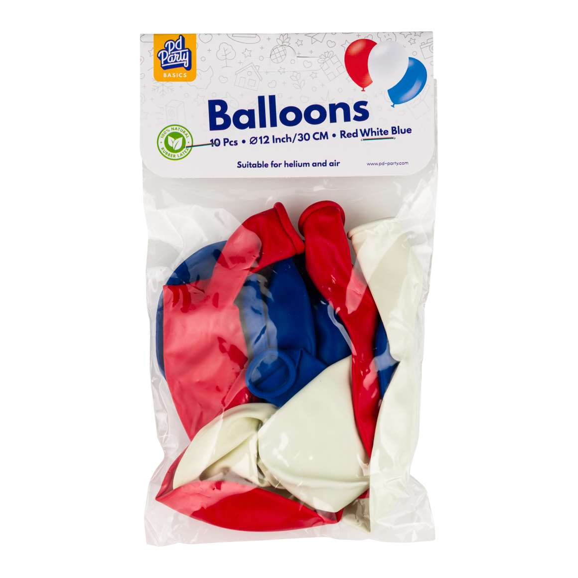 Ballonnen Rood Wit Blauw 30cm