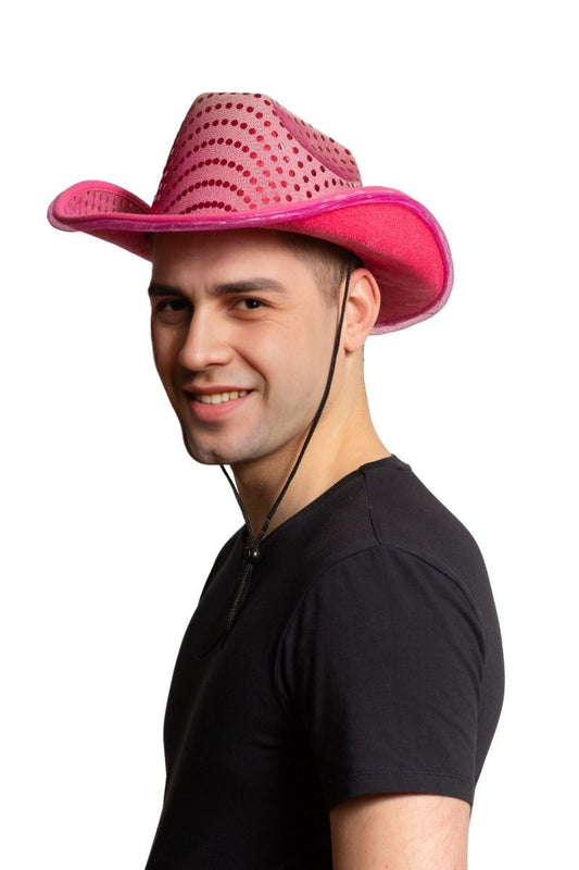 Cowboy Hoed roze met licht