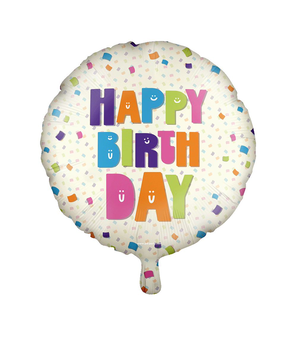 Folieballon Happy Birthday vrolijk
