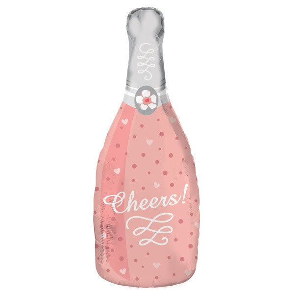 Folieballon Champagnefles rosé goud