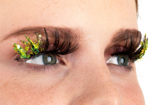Wimpers Glitter Groen Fluoriserend