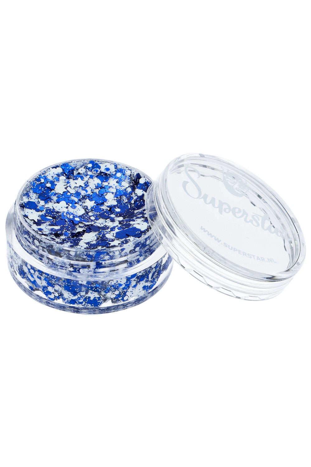 Superstar Chunky glitter creme Blauw Wit Duinkerk