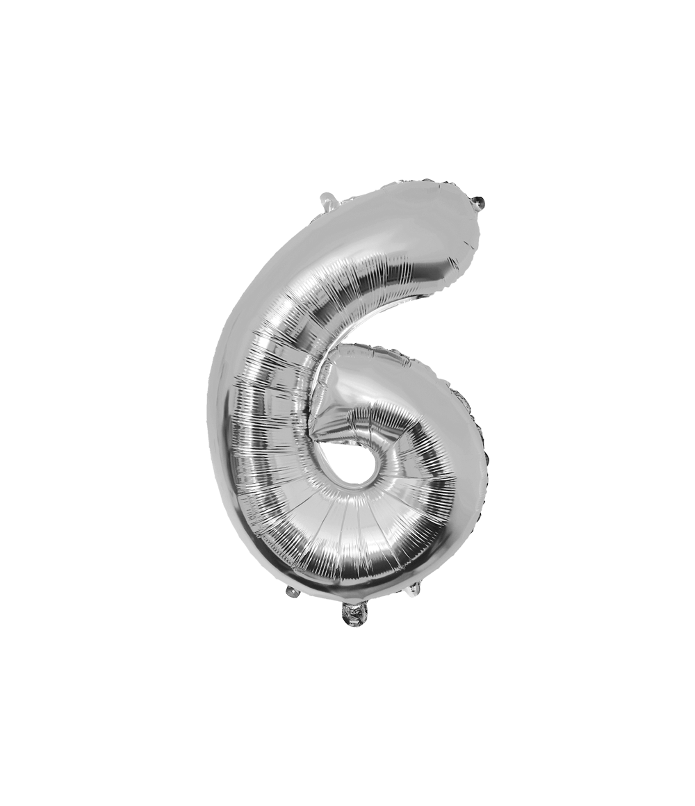 Grote Folieballon 6 zilver