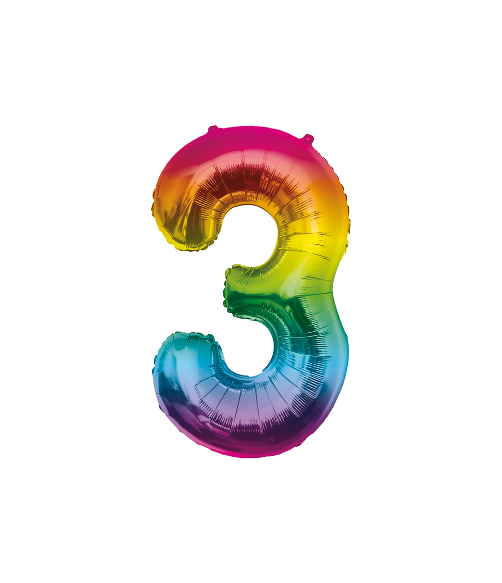 Grote Folieballon 3 regenboog