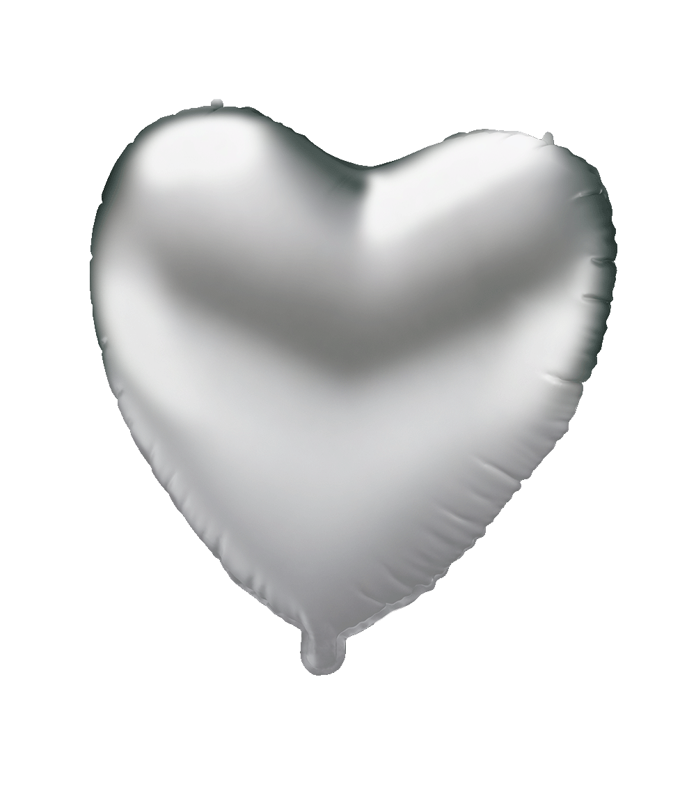 Folie ballon Zilver hart