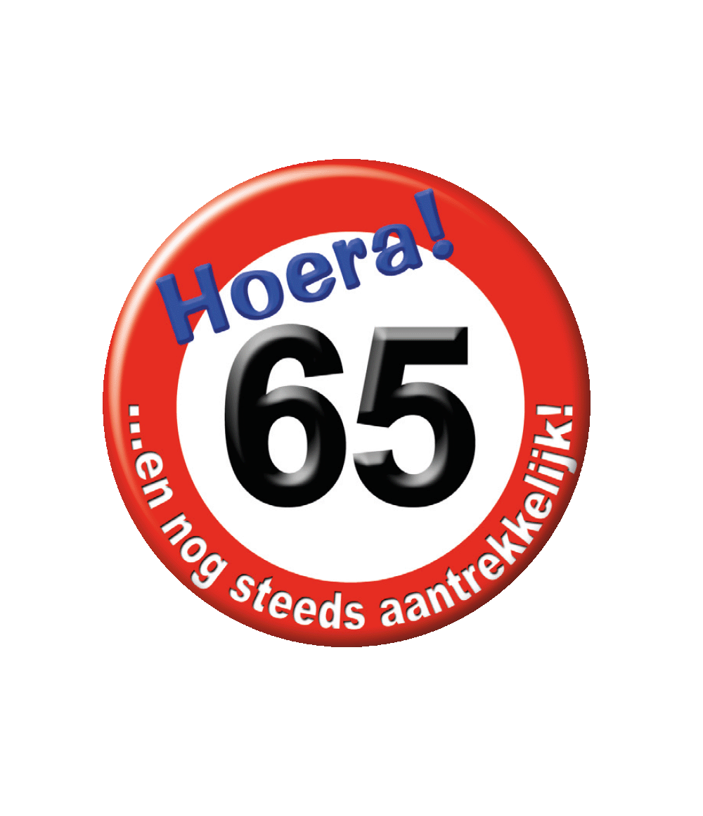 Button 65 jaar Verkeersbord