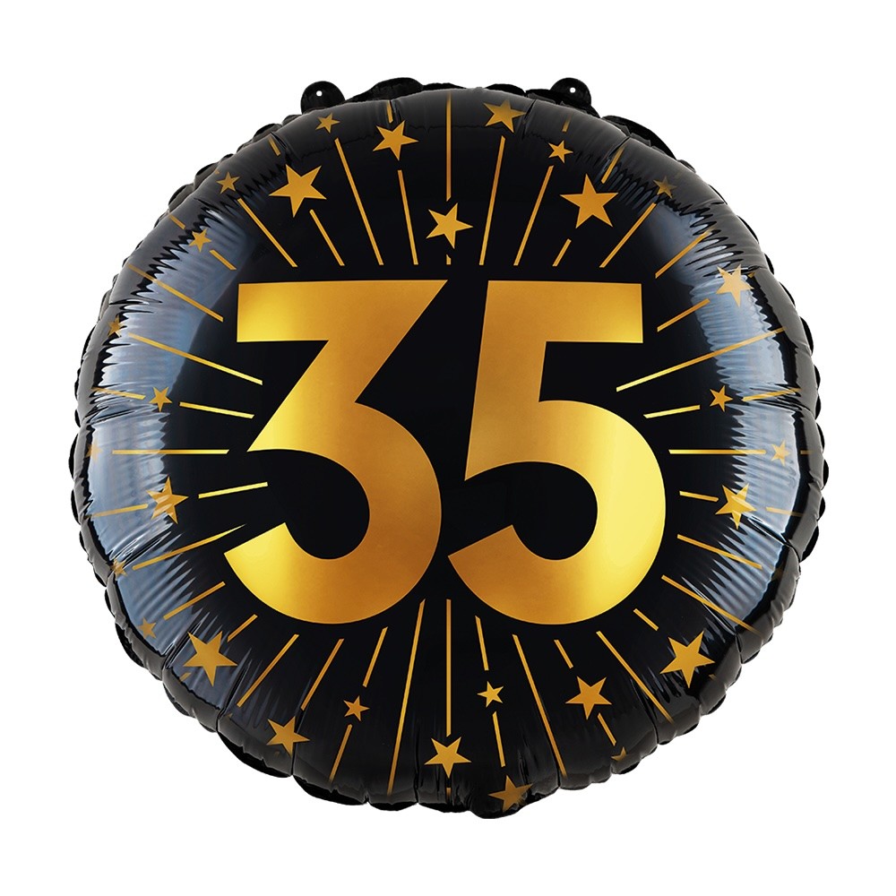 Folieballon 35 jaar Zwart Goud