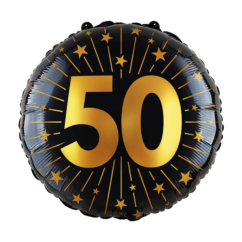Folieballon 50 jaar Zwart Goud
