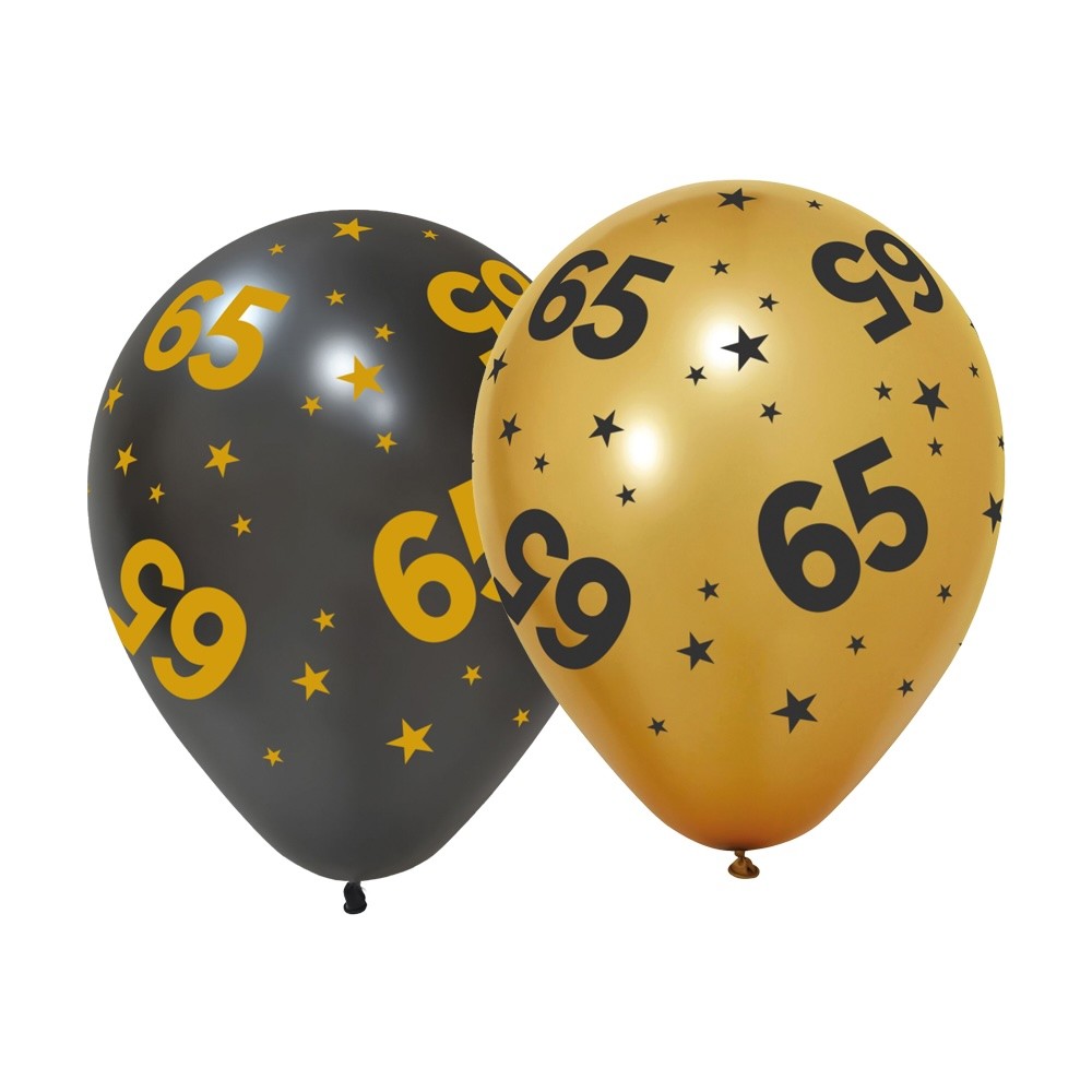 Ballonnen 65 jaar Zwart Goud