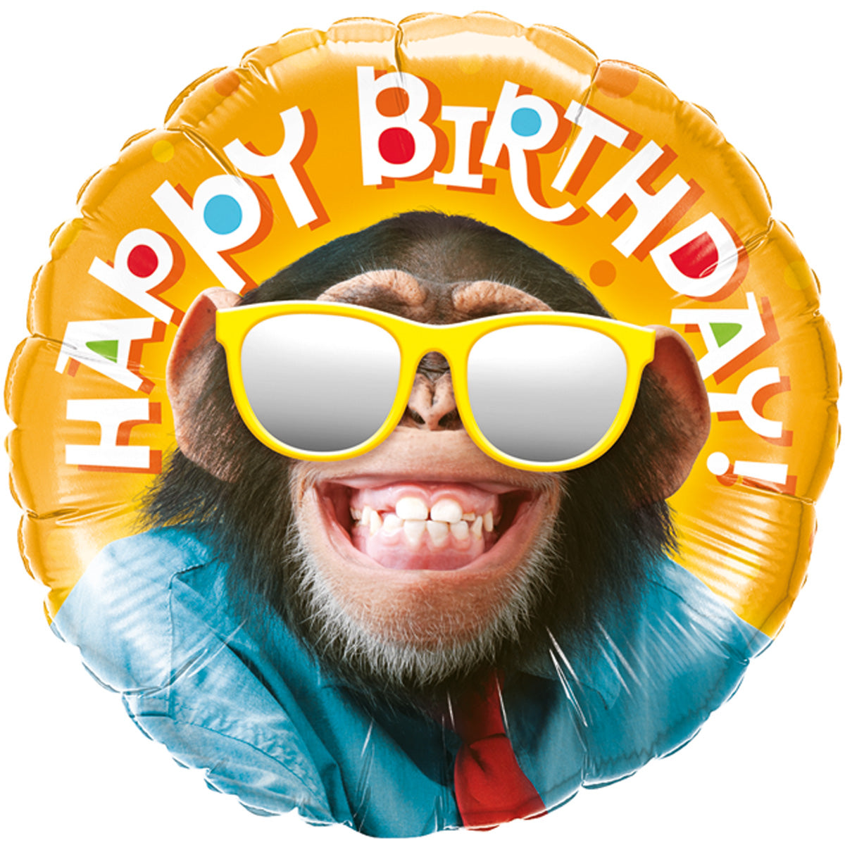 Folieballon Happy Birthday Chimp