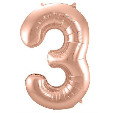Grote Folieballon 3 rosé goud