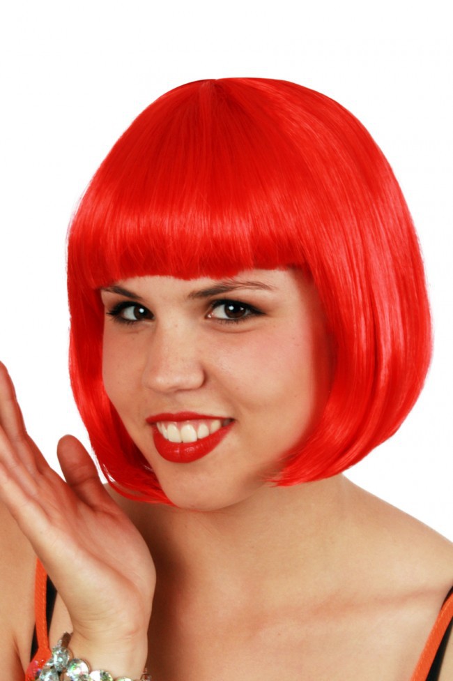 Pruik Bobline rood
