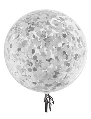 Bubble Ballon Confetti Zilver