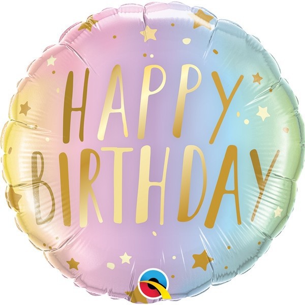 Folieballon Happy Birthday sterren