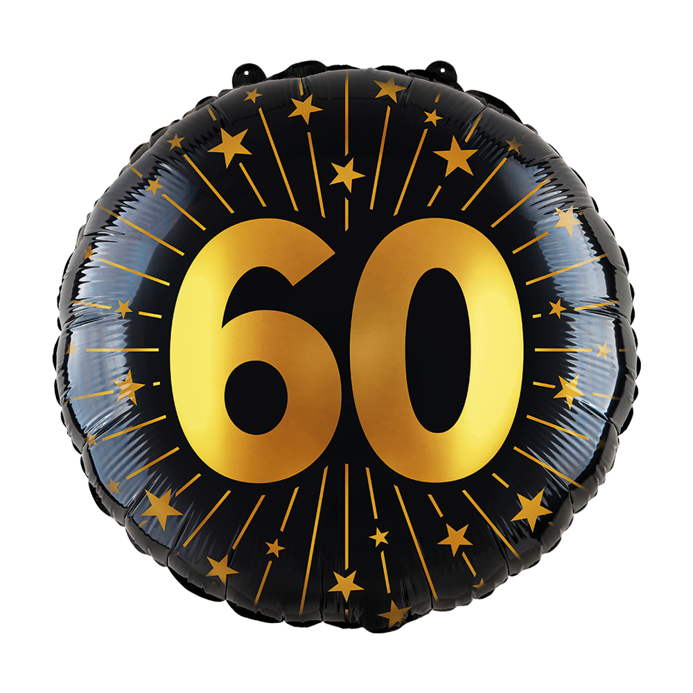 Folieballon 60 jaar Zwart Goud