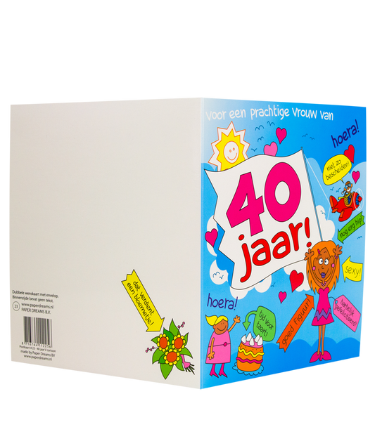 Wenskaart 40 jaar Vrouw Cartoon