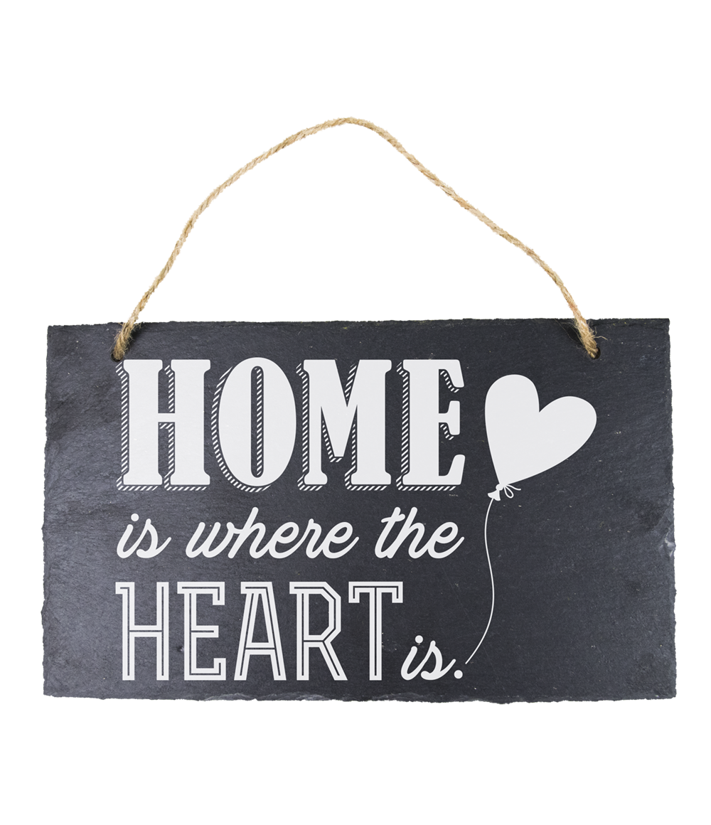 Leisteen bordje Home is where the Heart is