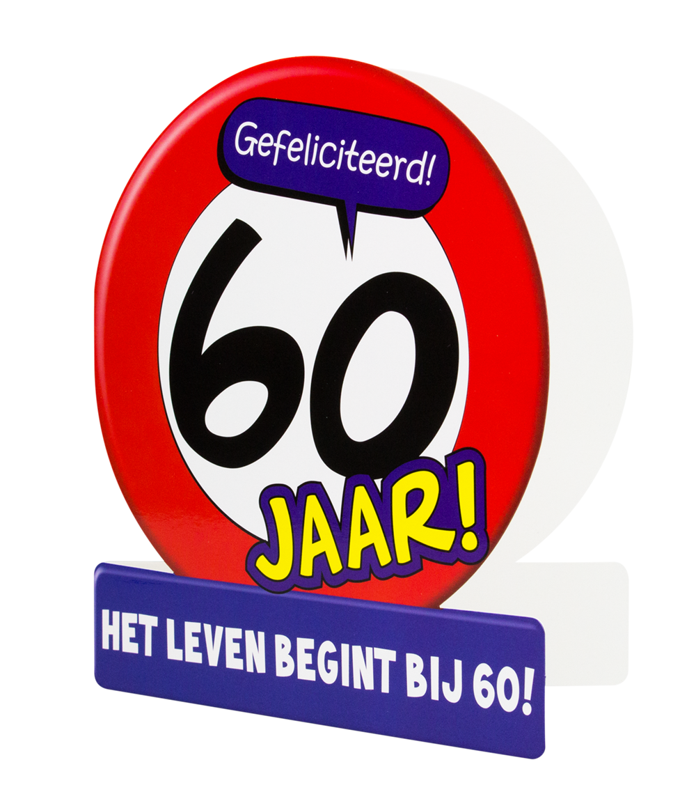 Wenskaart 60 jaar Verkeersbord