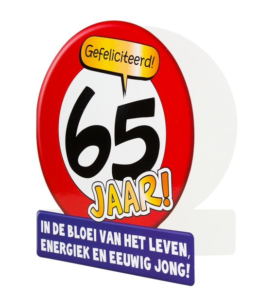 Wenskaart 65 jaar Verkeersbord