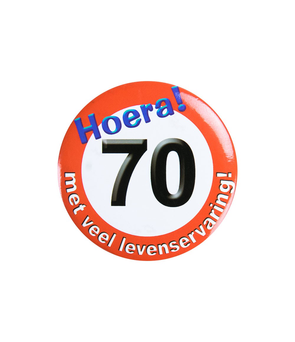 Button 70 jaar Verkeersbord
