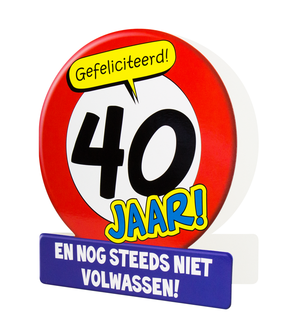 Wenskaart 40 jaar Verkeersbord