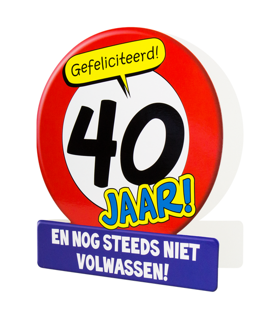 Wenskaart 40 jaar Verkeersbord