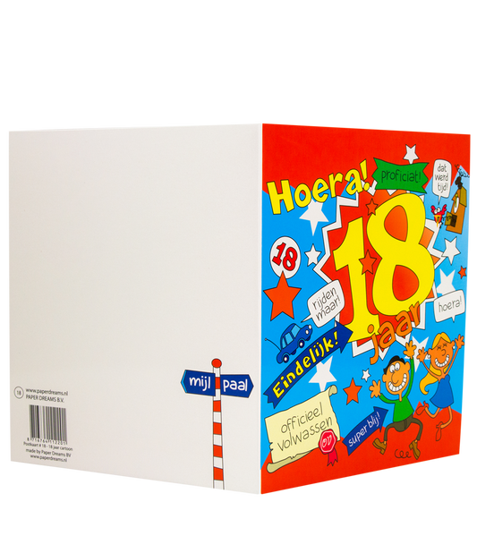 Wenskaart 18 jaar Cartoon