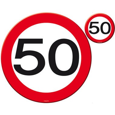 Verkeersbordjes 50 jaar Confetti